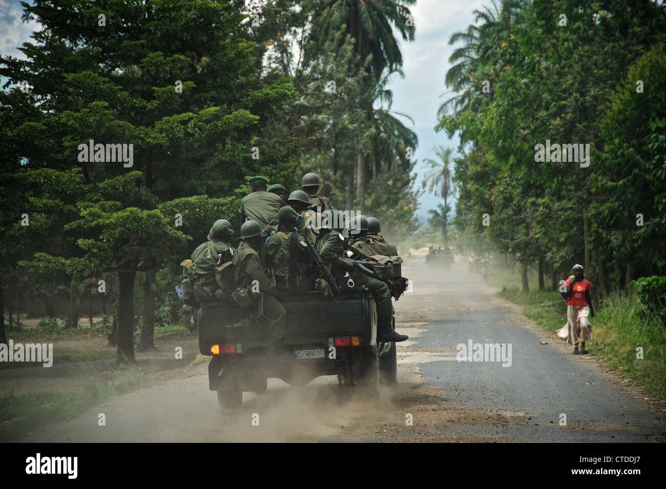 Des soldats congolais, FARDC, Mushake, République démocratique du Congo Banque D'Images