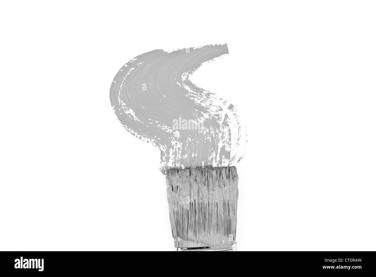 Coup de pinceau gris formant un zigzag Banque D'Images