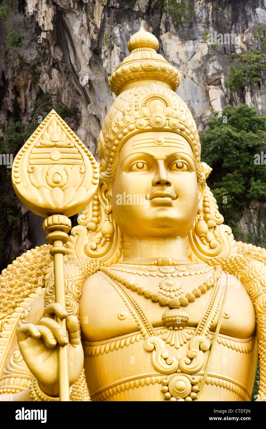 Statue de Lord Murugan, à côté des grottes de Batu. Kuala Lumpur (Malaisie). Banque D'Images