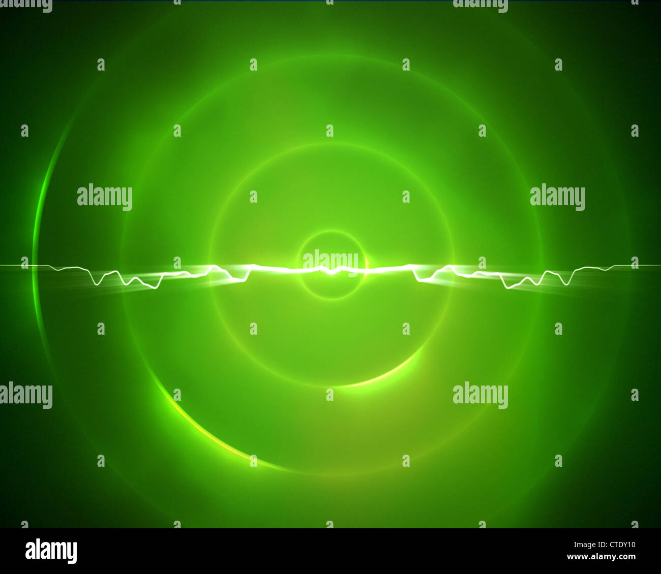 Cercle vert avec un éclair au milieu Banque D'Images