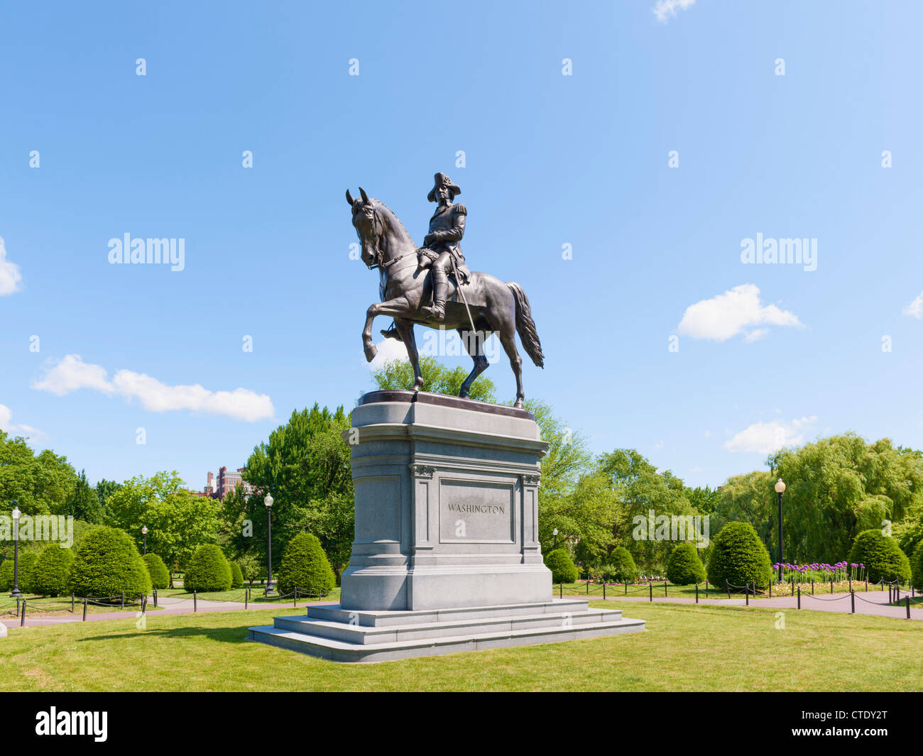 Statue de Washington, Boston Public Garden Banque D'Images
