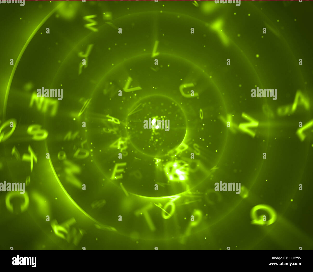 Les lettres majuscules en cercle vert Banque D'Images