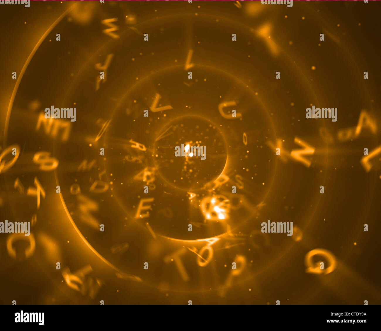 Majuscule dans les cercles d'or Banque D'Images