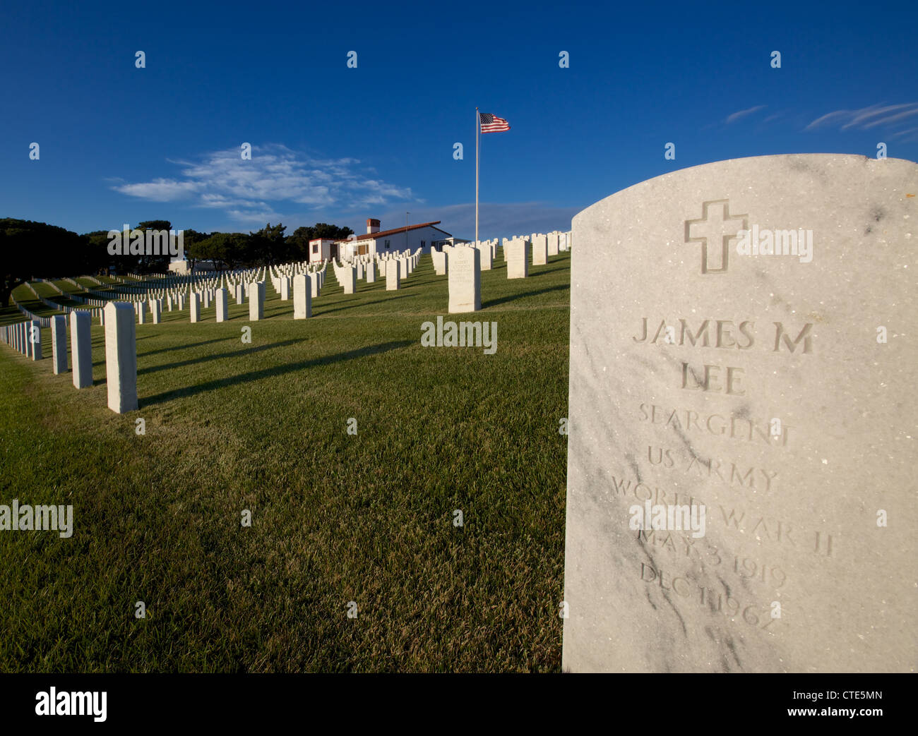 Dans le cimetière militaire de San Diego, CA Banque D'Images