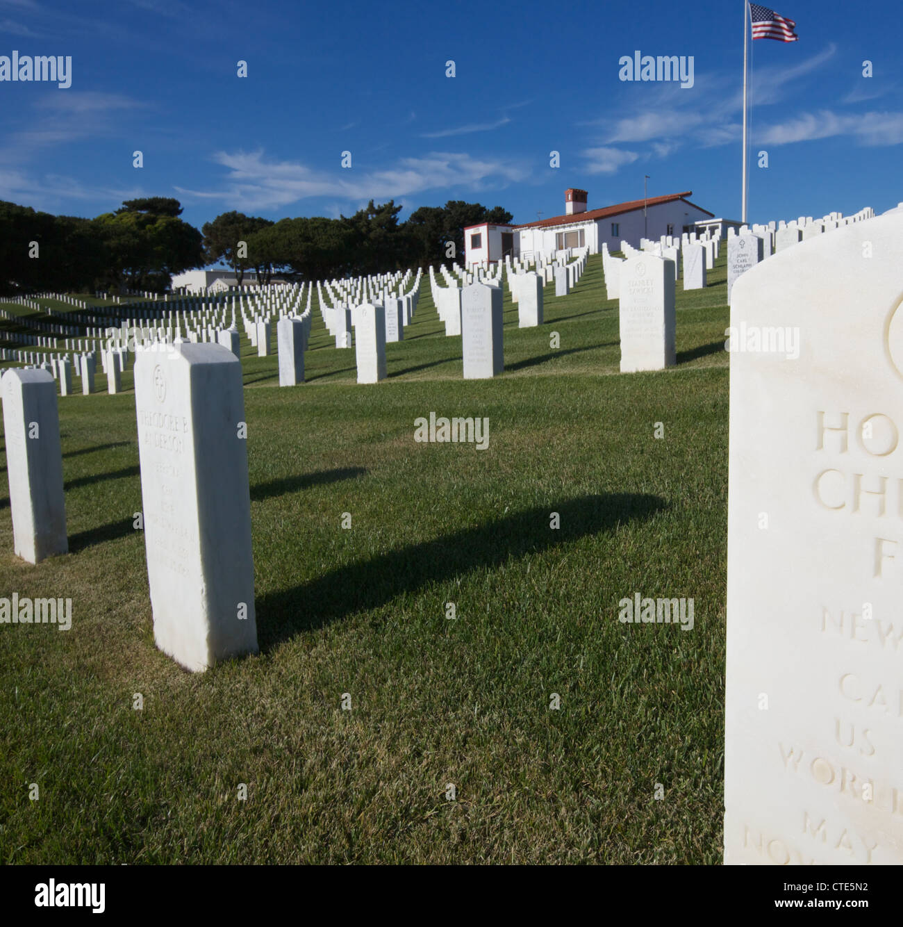 Cimetière militaire national Rosecrans situé au Point Loma San Diego Banque D'Images