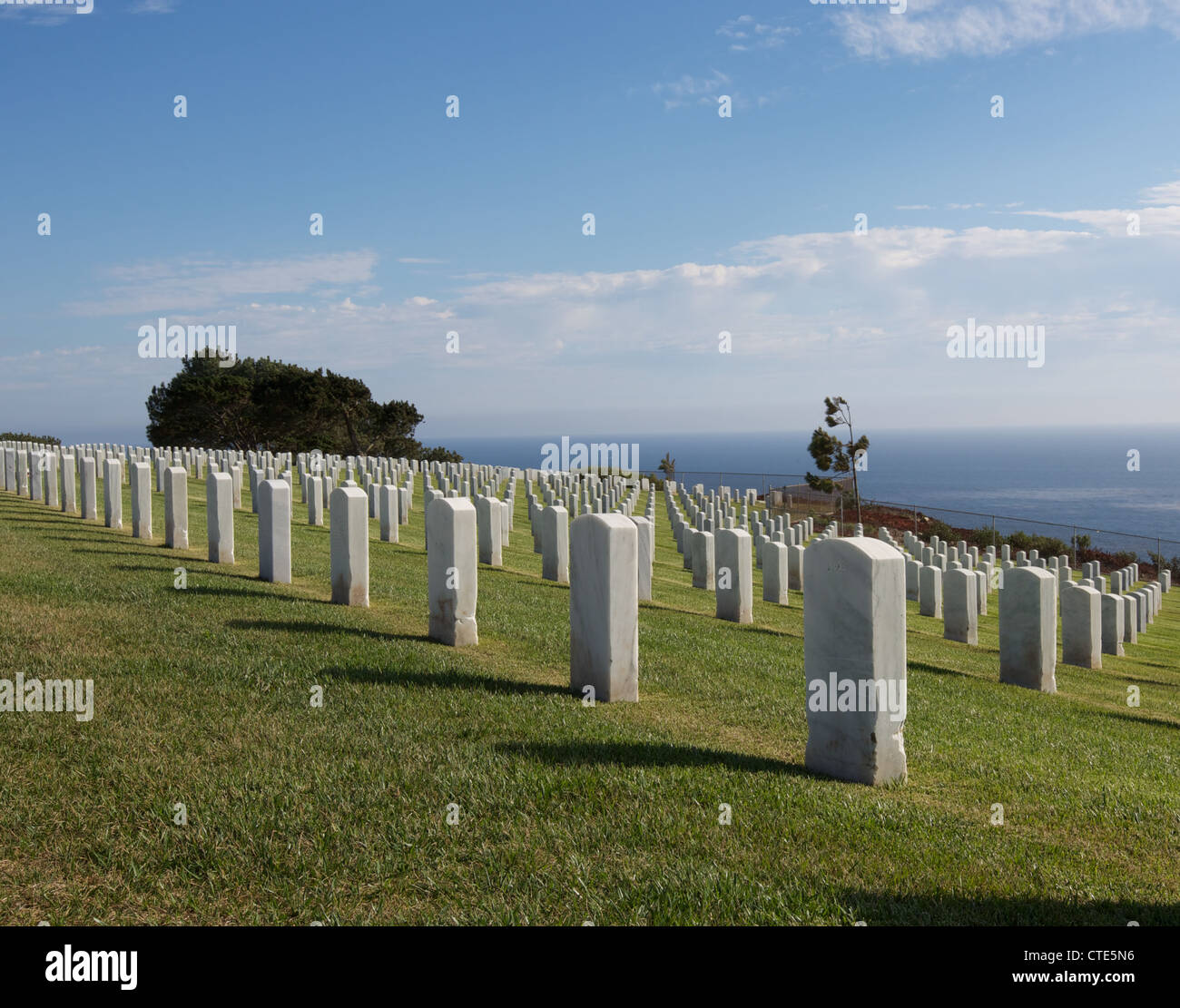 Cimetière militaire national Rosecrans situé au Point Loma Banque D'Images