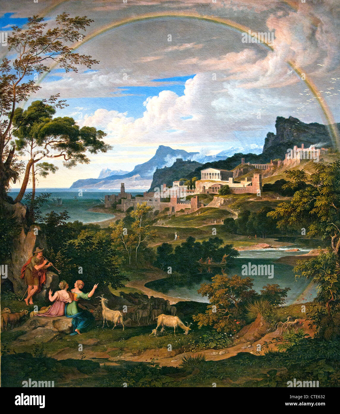 Paysage héroïque avec Rainbow 1824 Joseph Anton Koch1768-1839 Allemand Allemagne Banque D'Images
