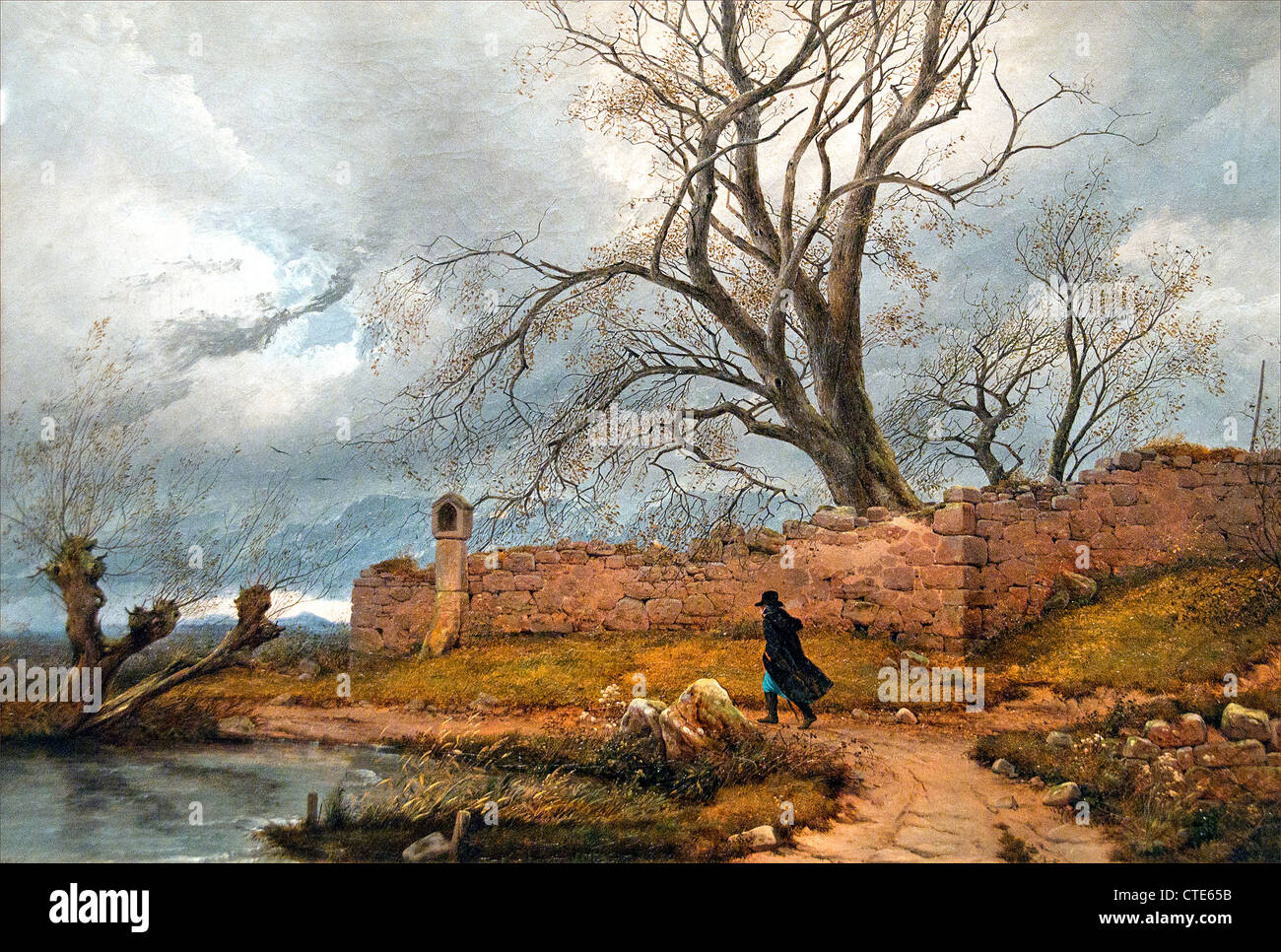 Wanderer dans la tempête 1835 Julius von Leypold 1806-1874 Allemand Allemagne Banque D'Images