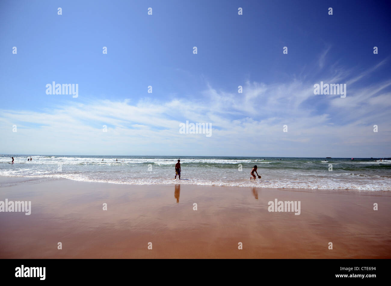 Plage Côte des Basques, Biarritz Banque D'Images