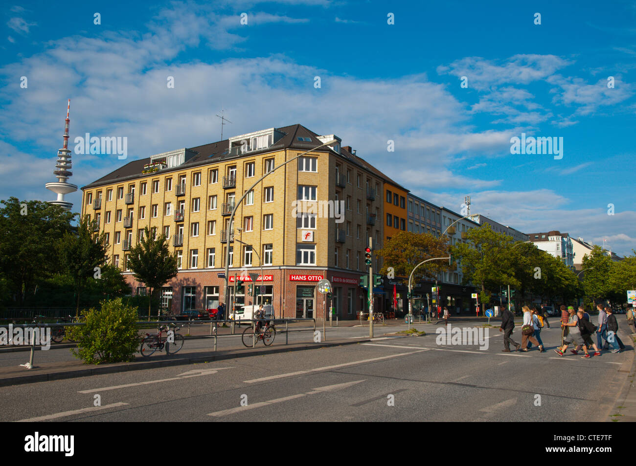 La rue Bahnhofstrasse Sankt Pauli Hambourg Allemagne Europe Banque D'Images