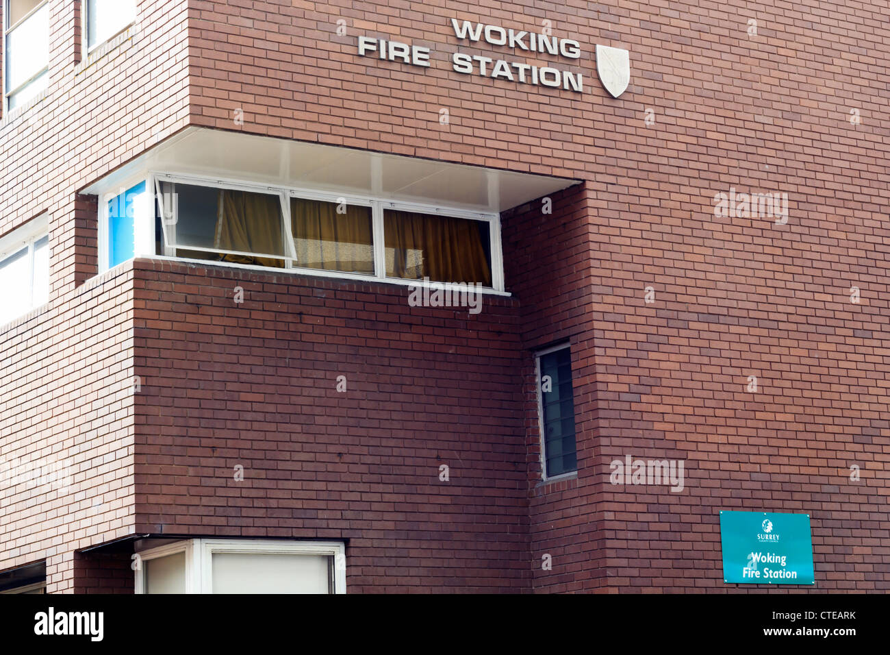 La caserne de pompiers de Woking, maintenant démolie. Banque D'Images