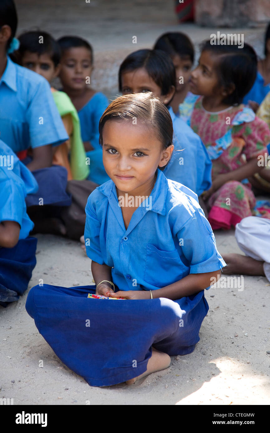 Les enfants de l'école à l'extérieur de Delhi Inde Banque D'Images