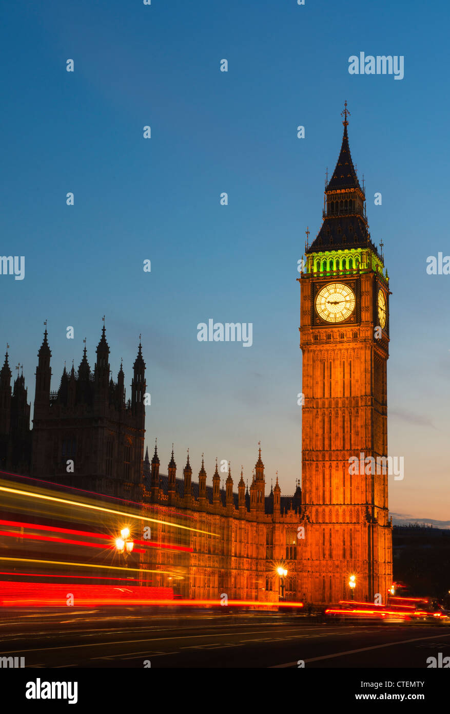 Royaume-uni, Angleterre, Londres, Big Ben et le Parlement au crépuscule Banque D'Images