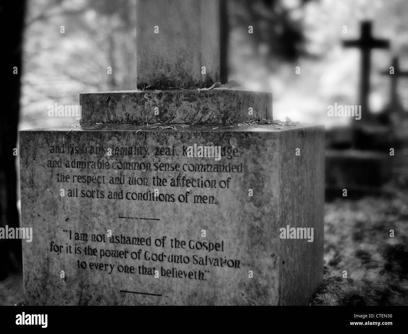 L'inscription sur la pierre tombale Banque D'Images