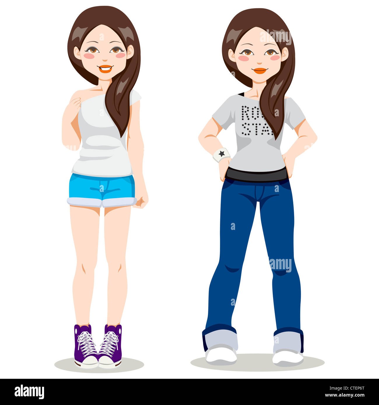 Beautiful asian woman in casual fashion clothes Banque D'Images