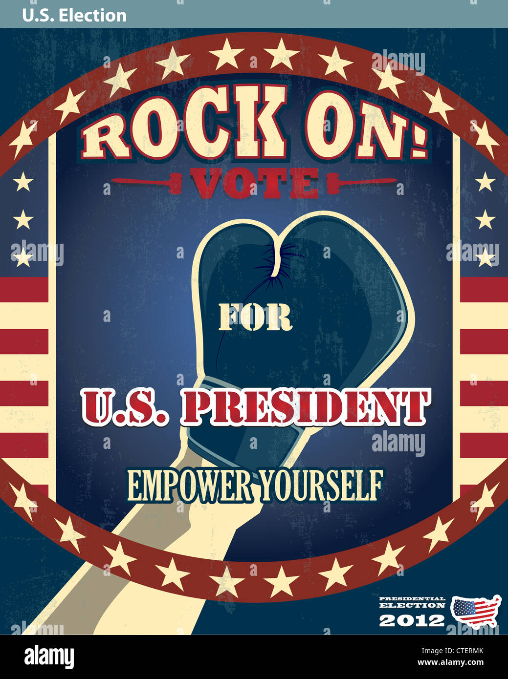 Élection présidentielle américaine de 2012 Rock the Vote poster Banque D'Images
