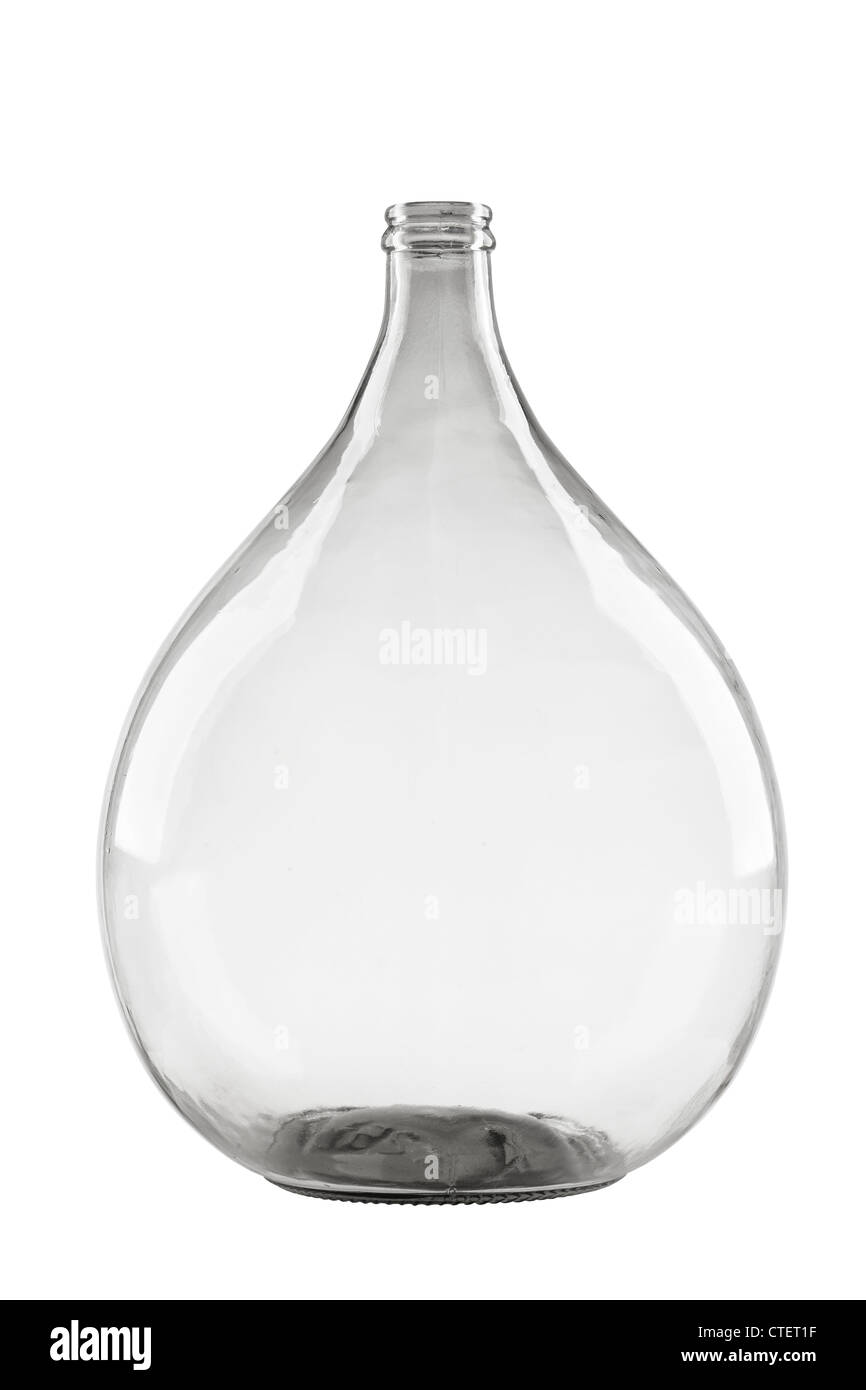 Demijohn isolé sur fond blanc, fermentation glass balloon Banque D'Images