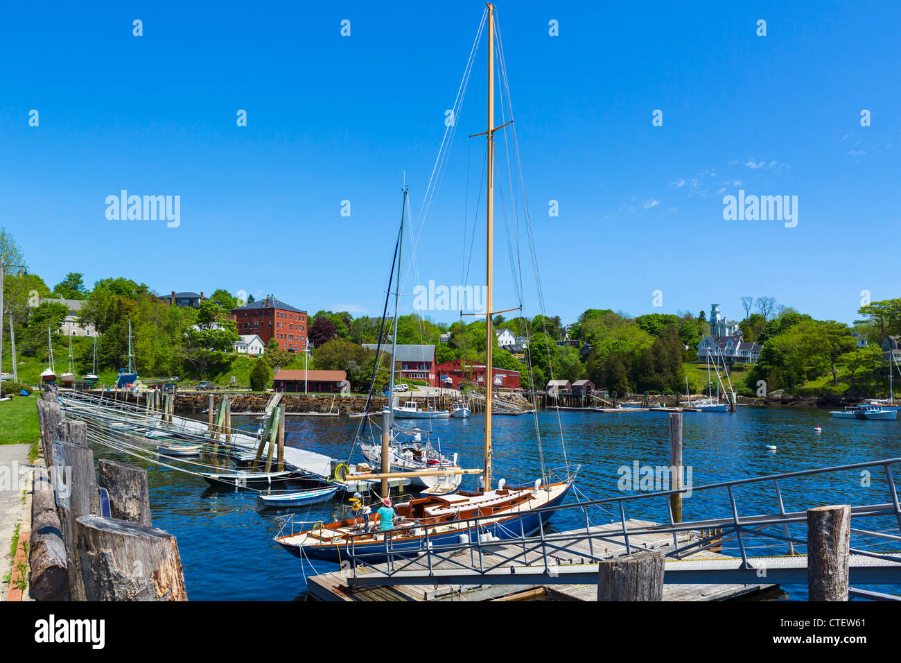 Le port de Rockport, comté de Knox, Maine, USA Banque D'Images