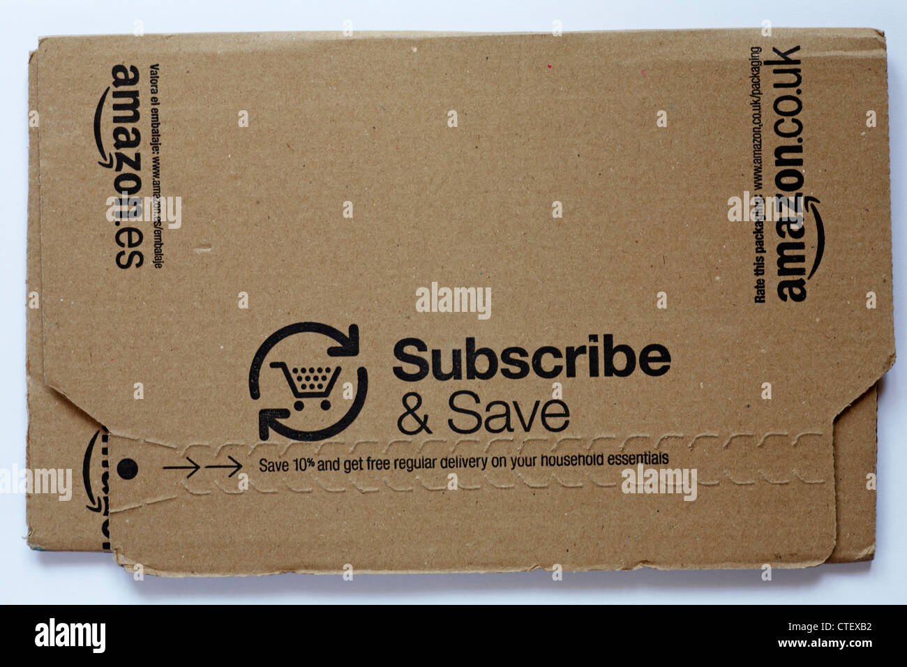 À partir d'Amazon isolé sur fond blanc - Inscrivez vous et faites des économies Banque D'Images