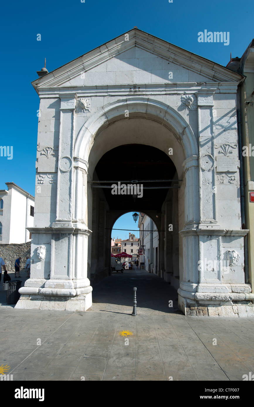 Porte de la ville principale de Koper Banque D'Images