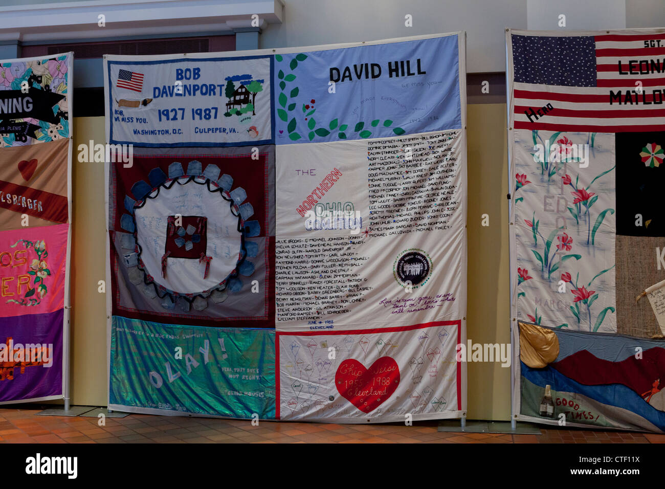 Sur l'écran se ferme AIDS Memorial - Washington, DC USA Banque D'Images