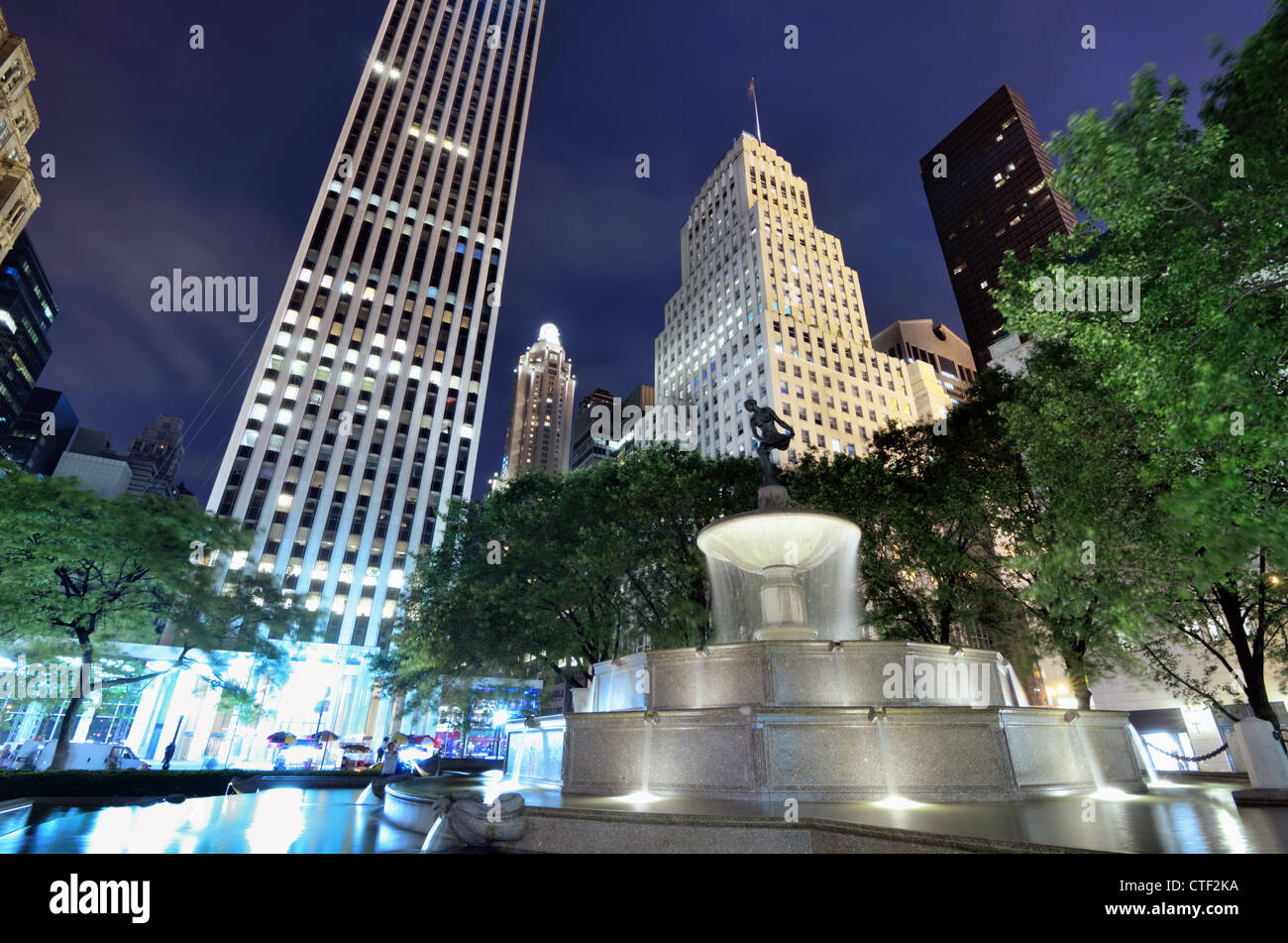 Memorial Pulitzer Fontaine à Grand Army Plaza, à New York. Banque D'Images