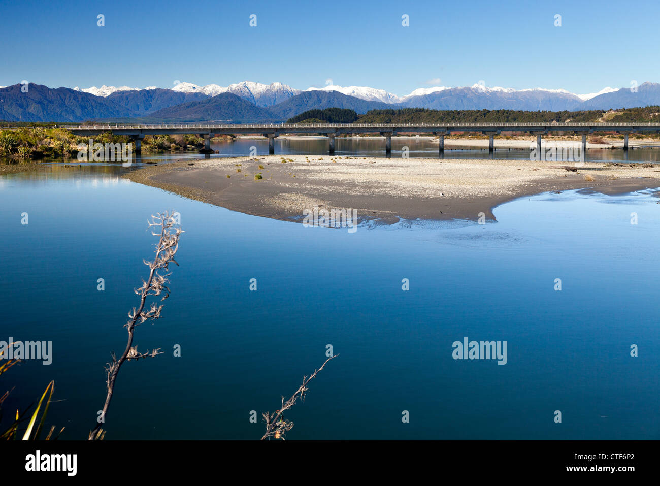 Hokitika Bay et le pont, vu de l'Esplanade Pierson, Nouvelle-Zélande 2 Banque D'Images