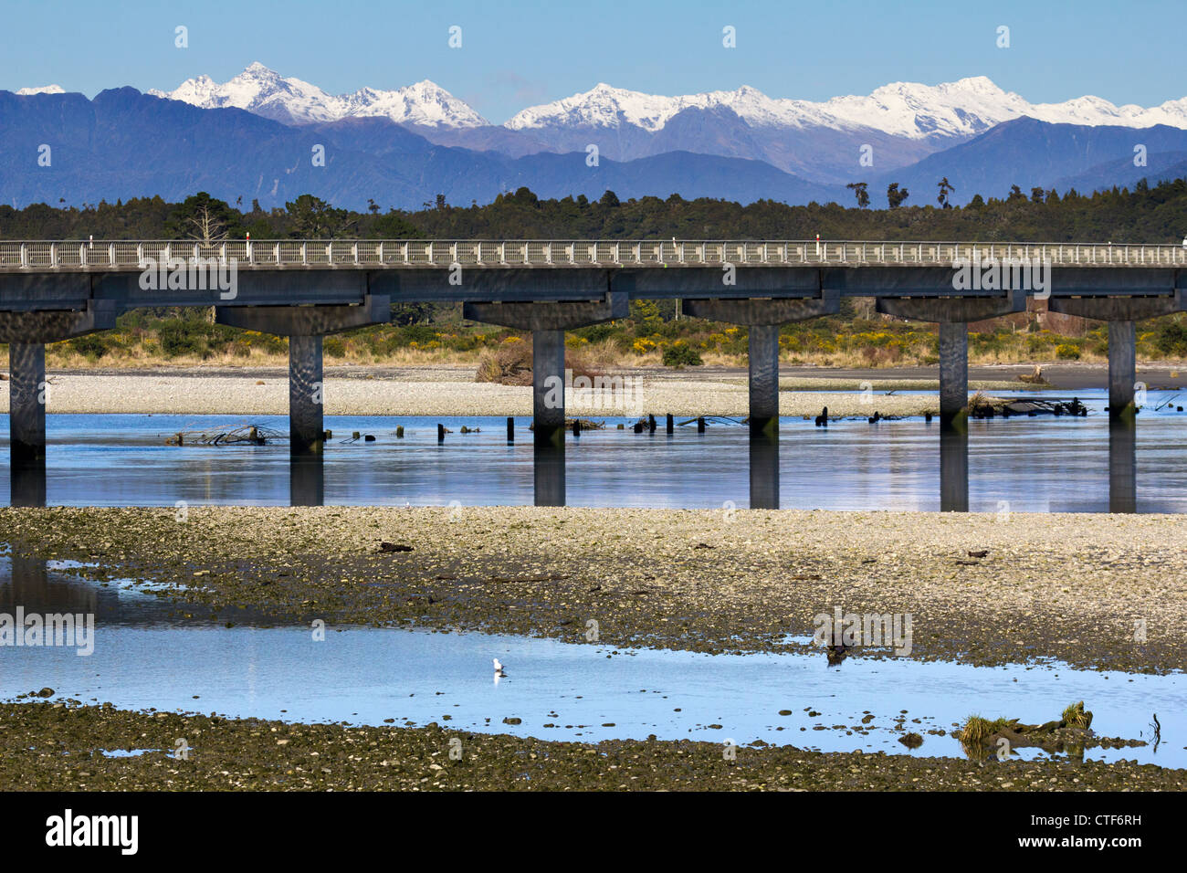 Hokitika Bay et le pont, vu de l'Esplanade Pierson, Nouvelle-Zélande 4 Banque D'Images