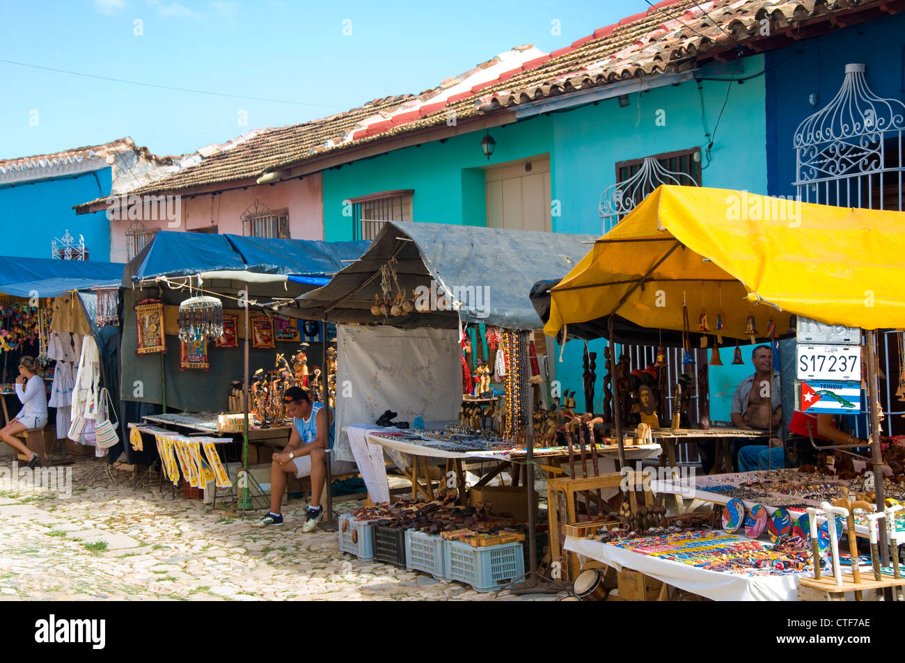 Des marchands de souvenirs, Trinidad, Cuba Banque D'Images