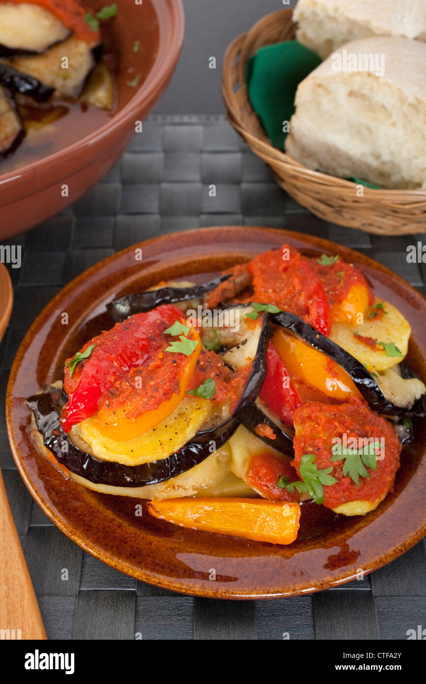 Tumbet - ce plat est très populaire dans l'île espagnole de Majorque, Banque D'Images