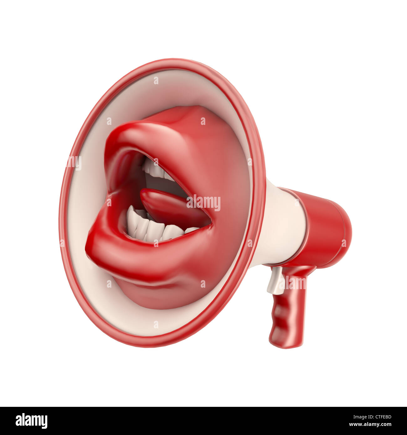 Haut-parleur en forme de bouche - communication concept Banque D'Images