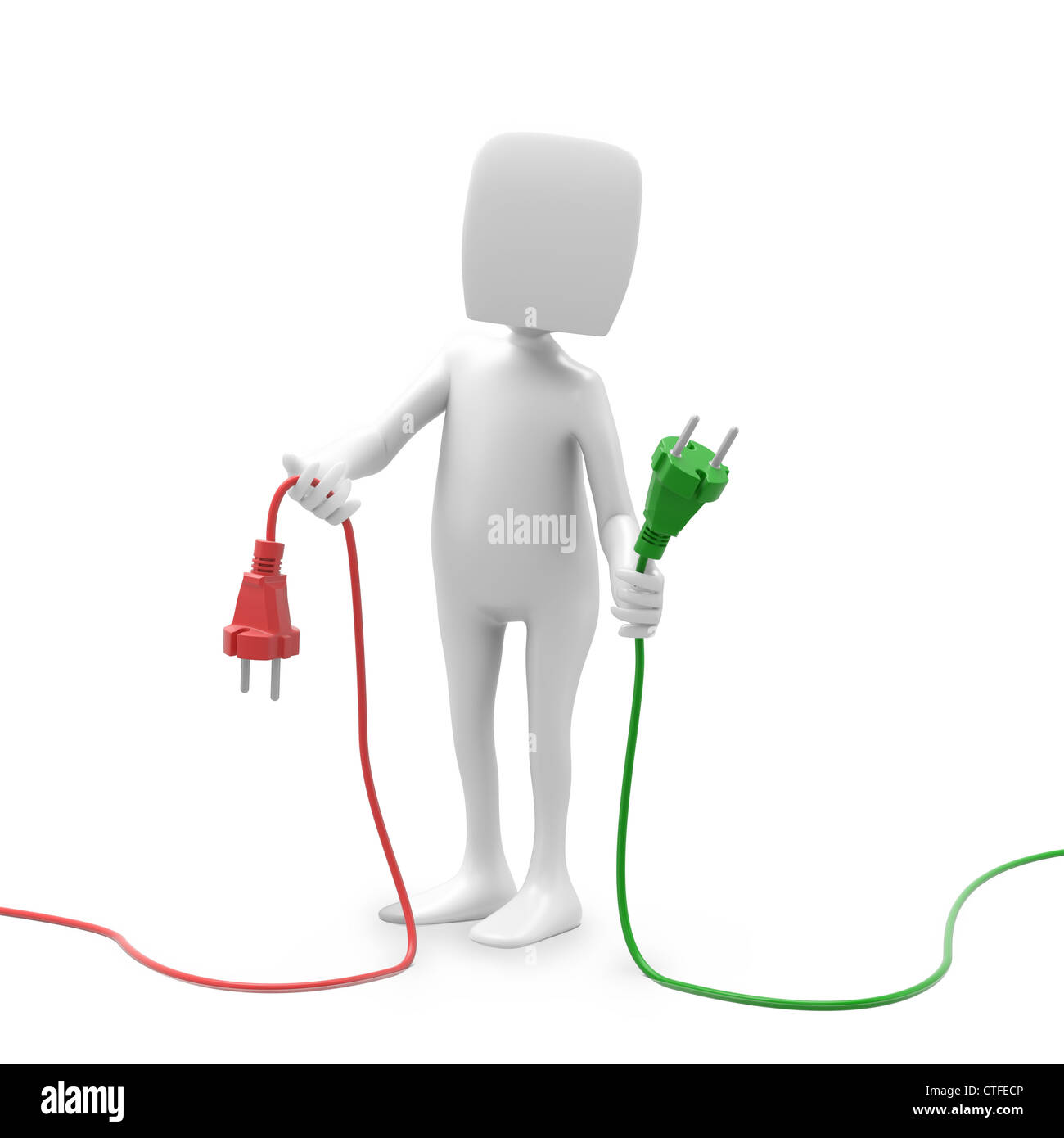 3D personnage tenant un livre vert et rouge d'alimentation Banque D'Images