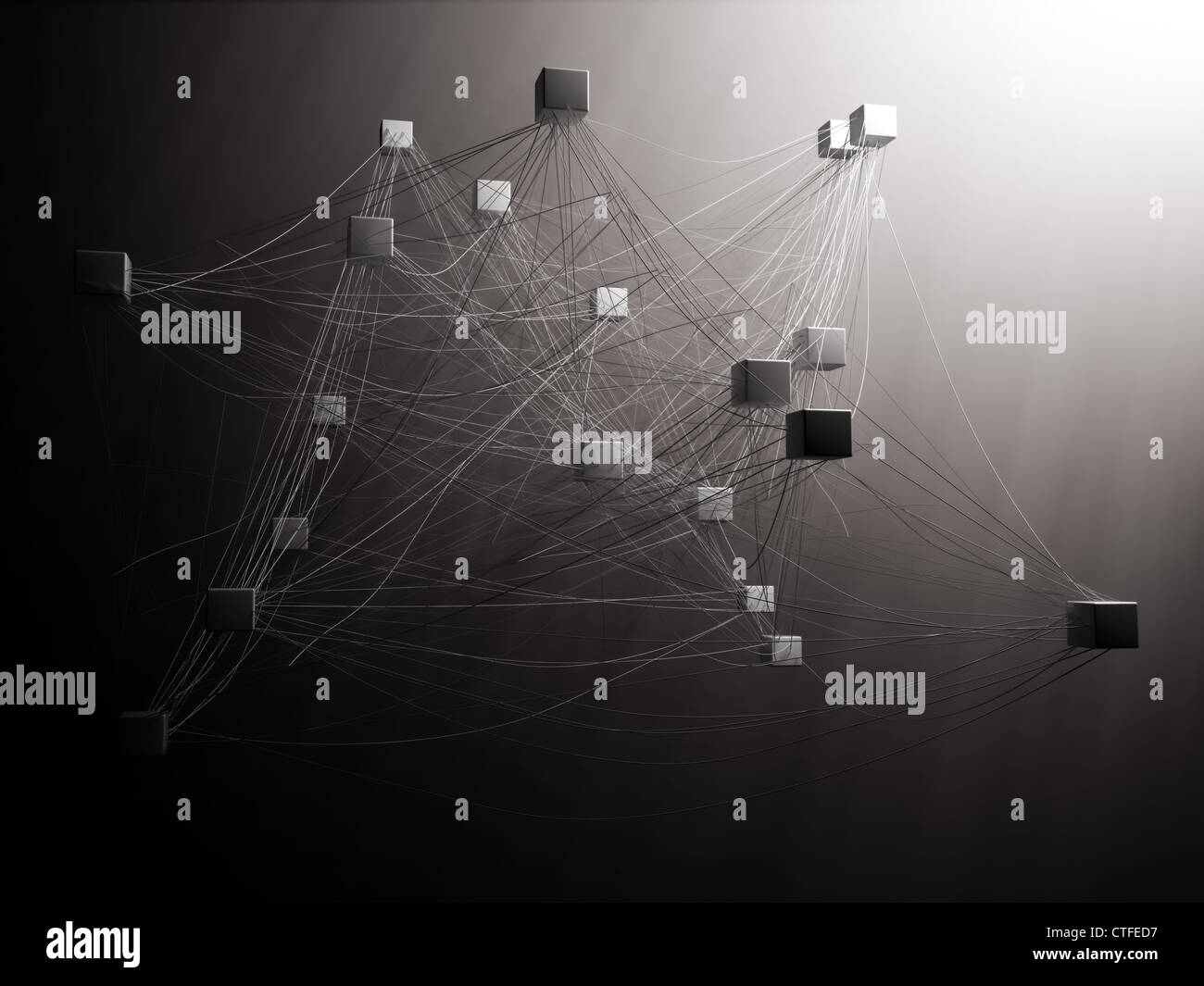 Cubes interconnectés avec des chaînes comme Banque D'Images