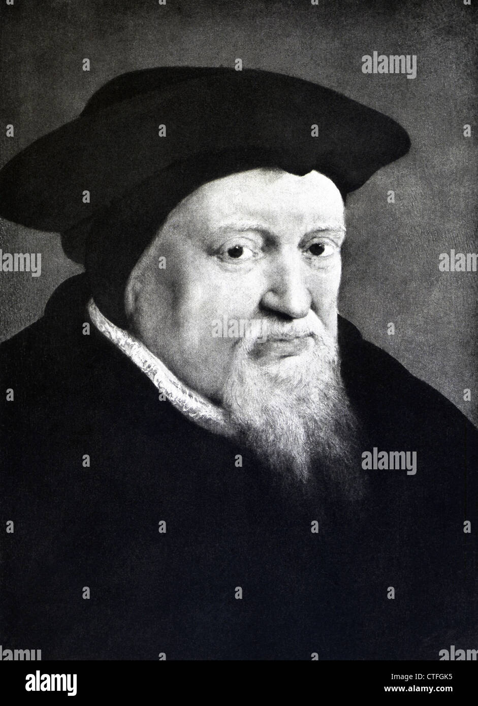 Ce portrait est, dit-on, un portrait d'Ulrich Zwingli (1484-1531), après un par Hans Holbein (ch. 1497-1543) dans la galerie des Offices. Banque D'Images