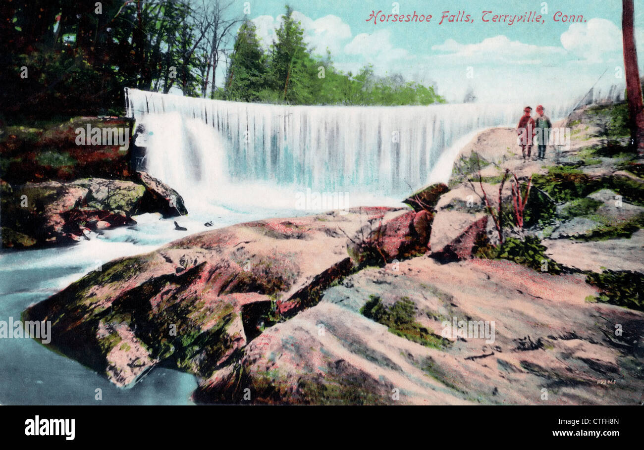 Horseshoe Falls, Connecticut, Terryville, vers 1920 Banque D'Images