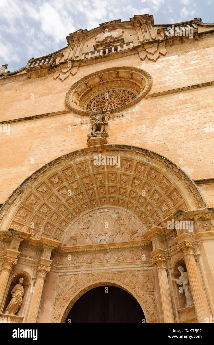 Église paroissiale de Sant Miquel dans le centre de Manacor, Mallorca/Majorca Banque D'Images