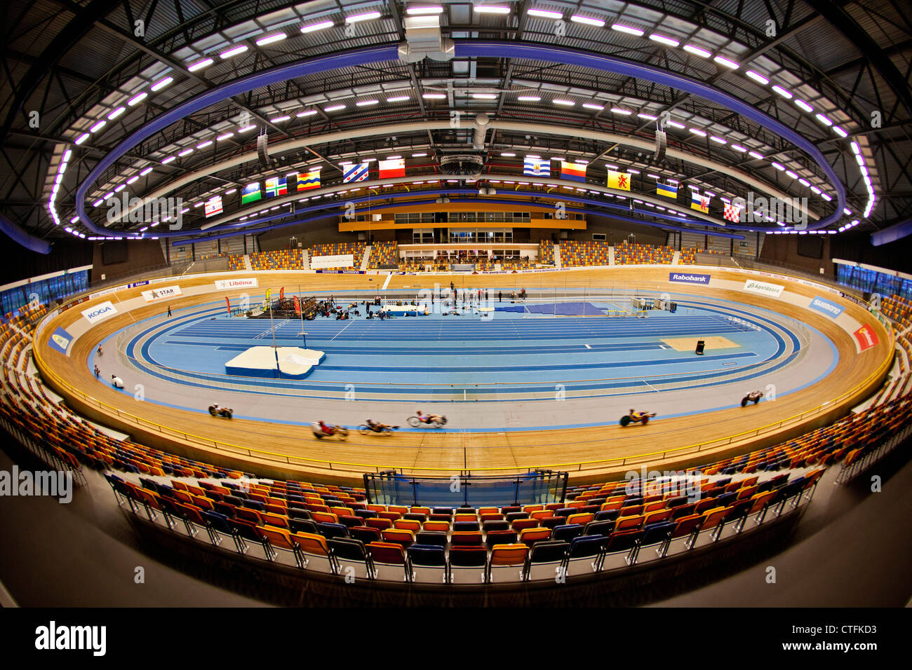 Les Pays-Bas, Apeldoorn, stade Omnisport appelé Cycle. Les vélos couchés. Banque D'Images