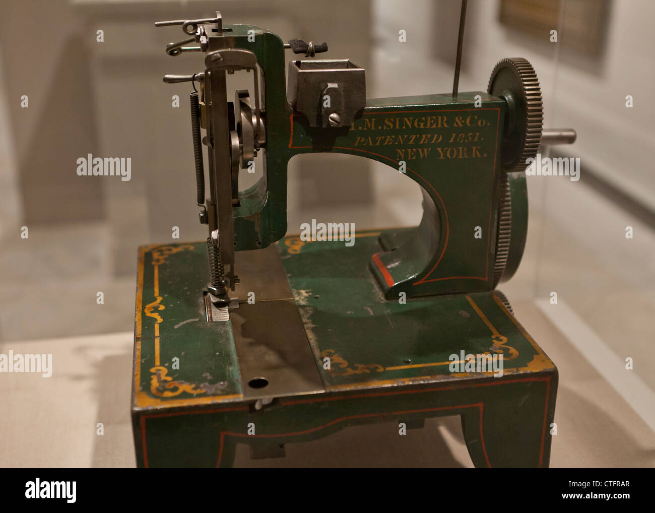 Machine à coudre Singer, modèle 1854 brevet Banque D'Images