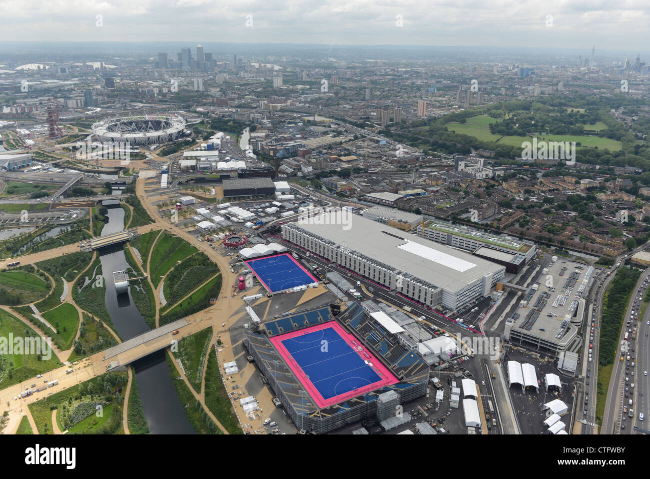 Photographie aérienne du Parc olympique de Londres 2012 Banque D'Images