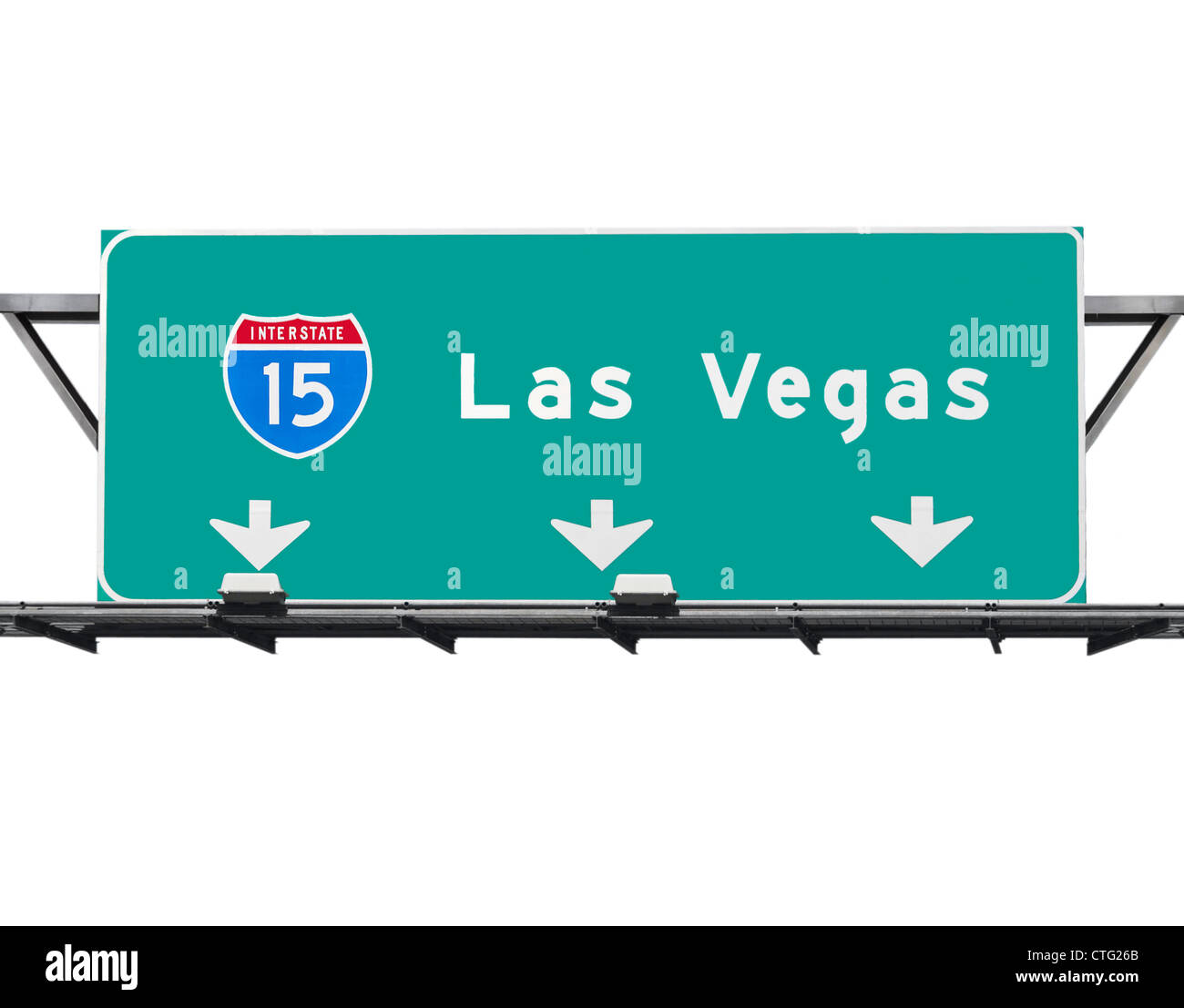 Autoroute 15 Las Vegas Sign Isolated Banque D'Images