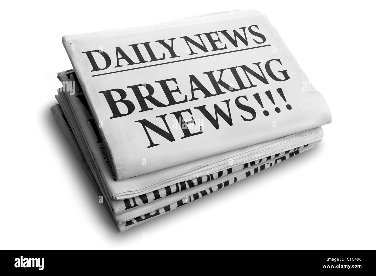 Breaking news daily newspaper headline Banque D'Images