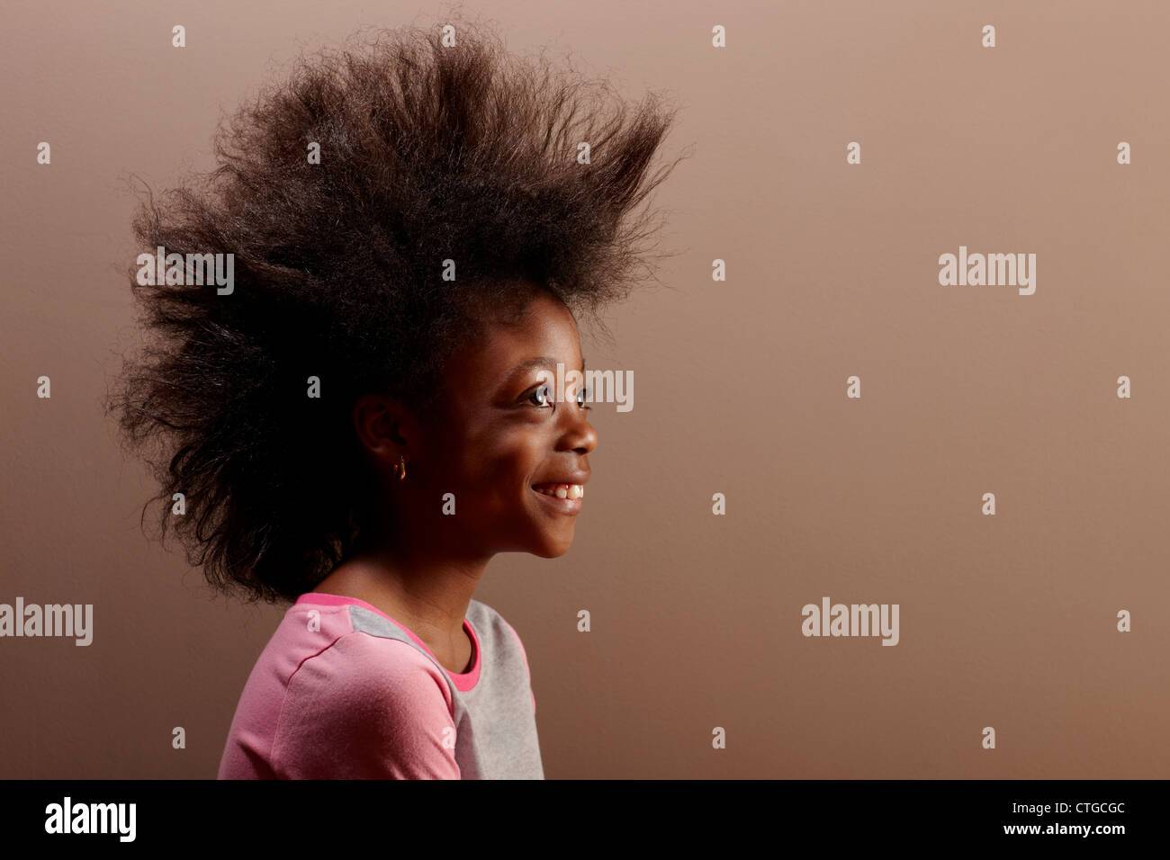 Jamaican girl cheveux inhabituelle avec Banque D'Images