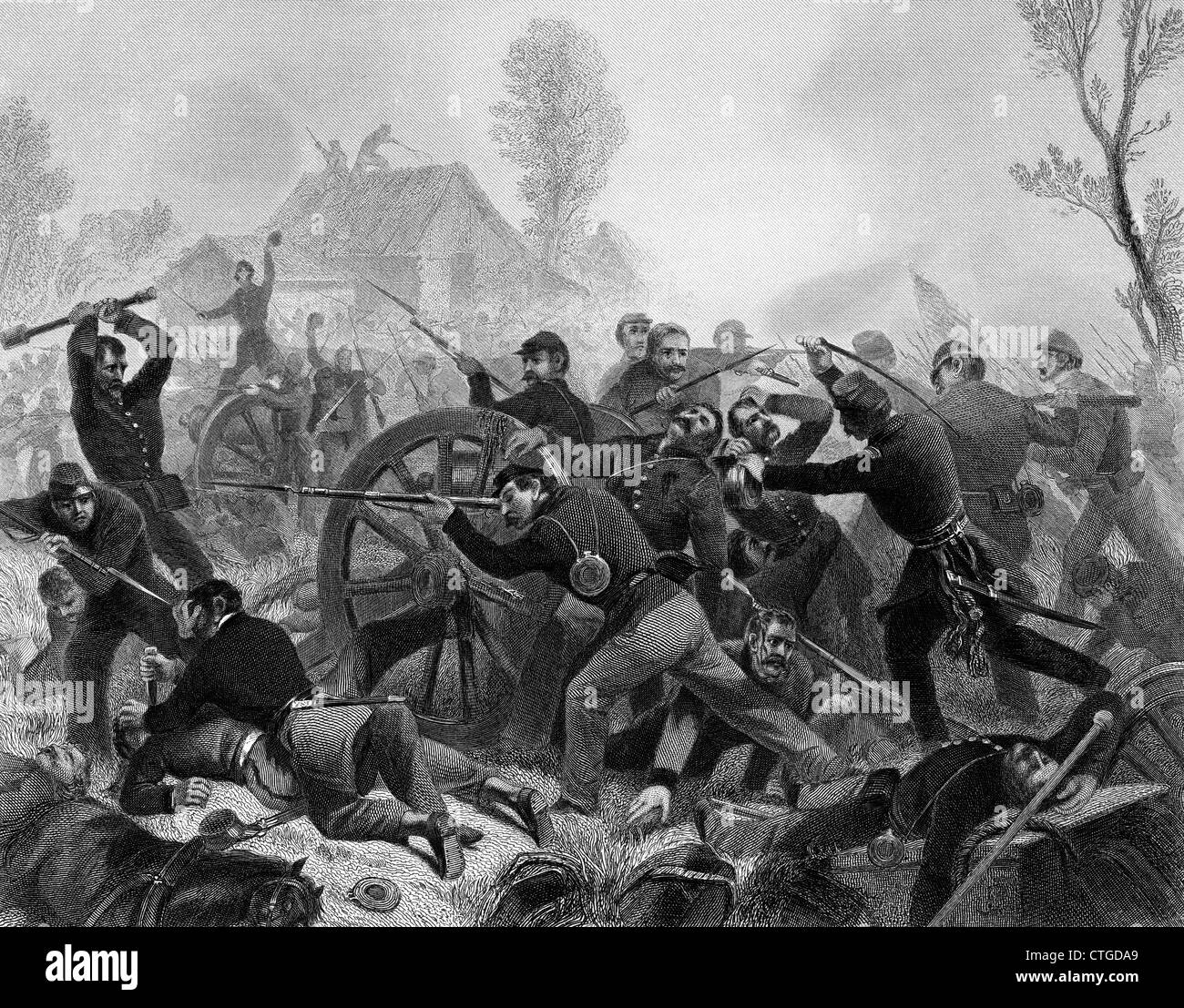 Années 1800 Années 1860 BATAILLE DE SHILOH - 6 AVRIL 1862 7 PITTSBURG LANDING TENNESSEE UNE VICTOIRE SYNDICALE DANS LA GUERRE CIVILE AMÉRICAINE Banque D'Images