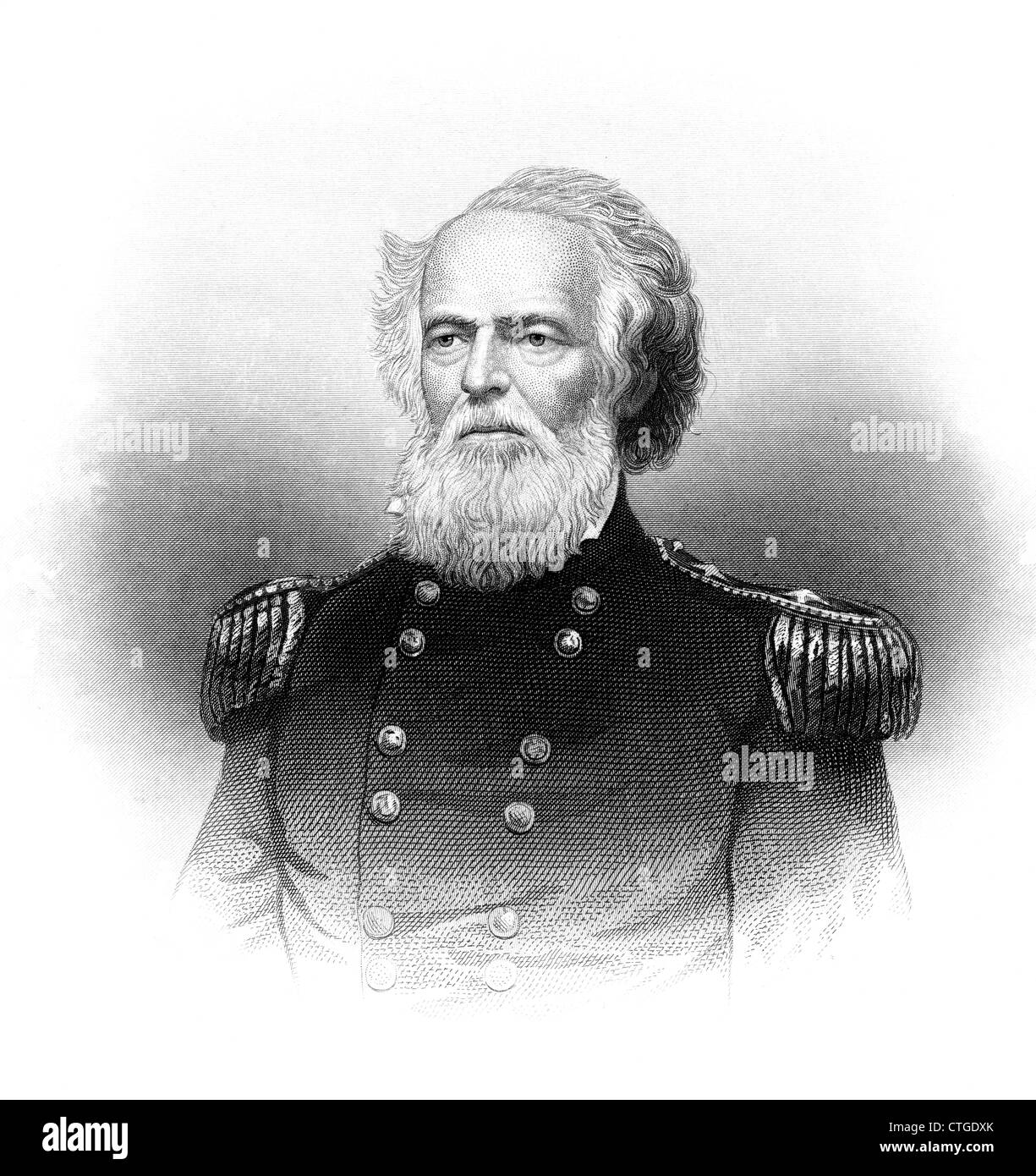 1800s 1860s PORTRAIT JOSEPH K MANSFIELD le général de brigade armée de l'Union a été tué le 18 septembre 1862 BATAILLE D'ANTIETAM Banque D'Images