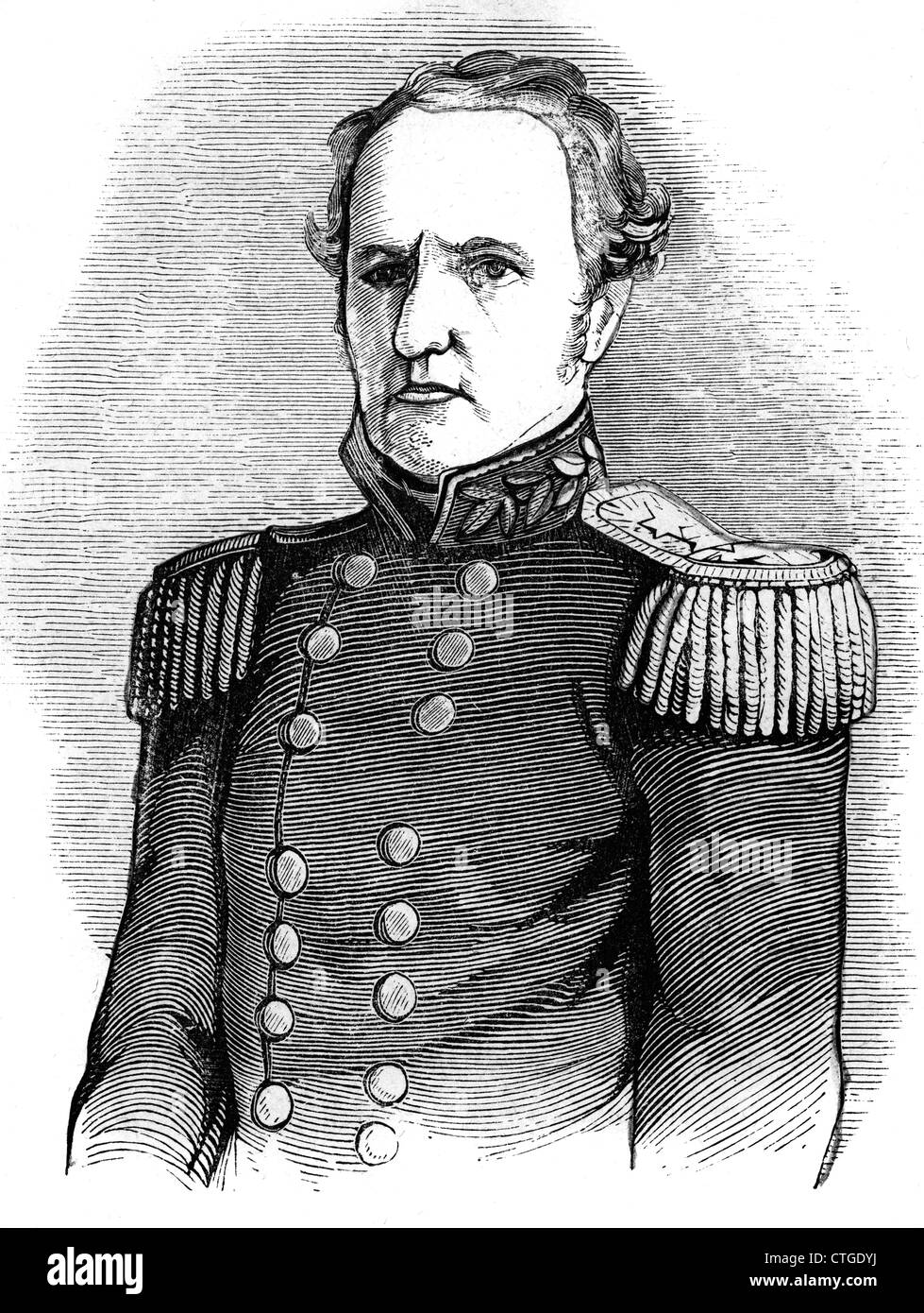 Années 1860, le major-général Robert Patterson SERVI GUERRE DU MEXIQUE ET brièvement dans l'ARMÉE DE L'UNION PENDANT LA GUERRE CIVILE AMÉRICAINE EN JUILLET 1861 Décharge Banque D'Images