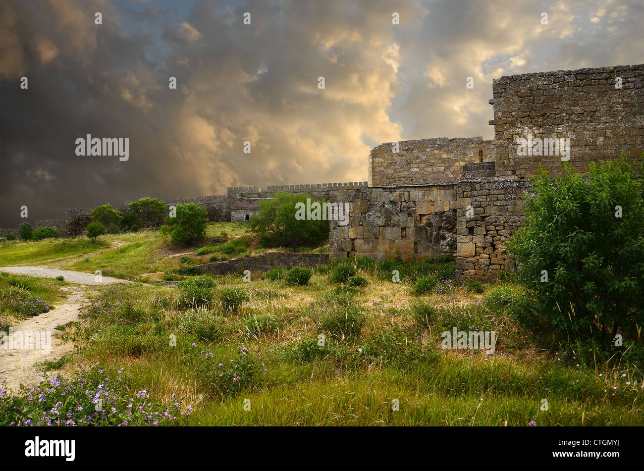 Mur de l'ancienne forteresse de Derbent Banque D'Images