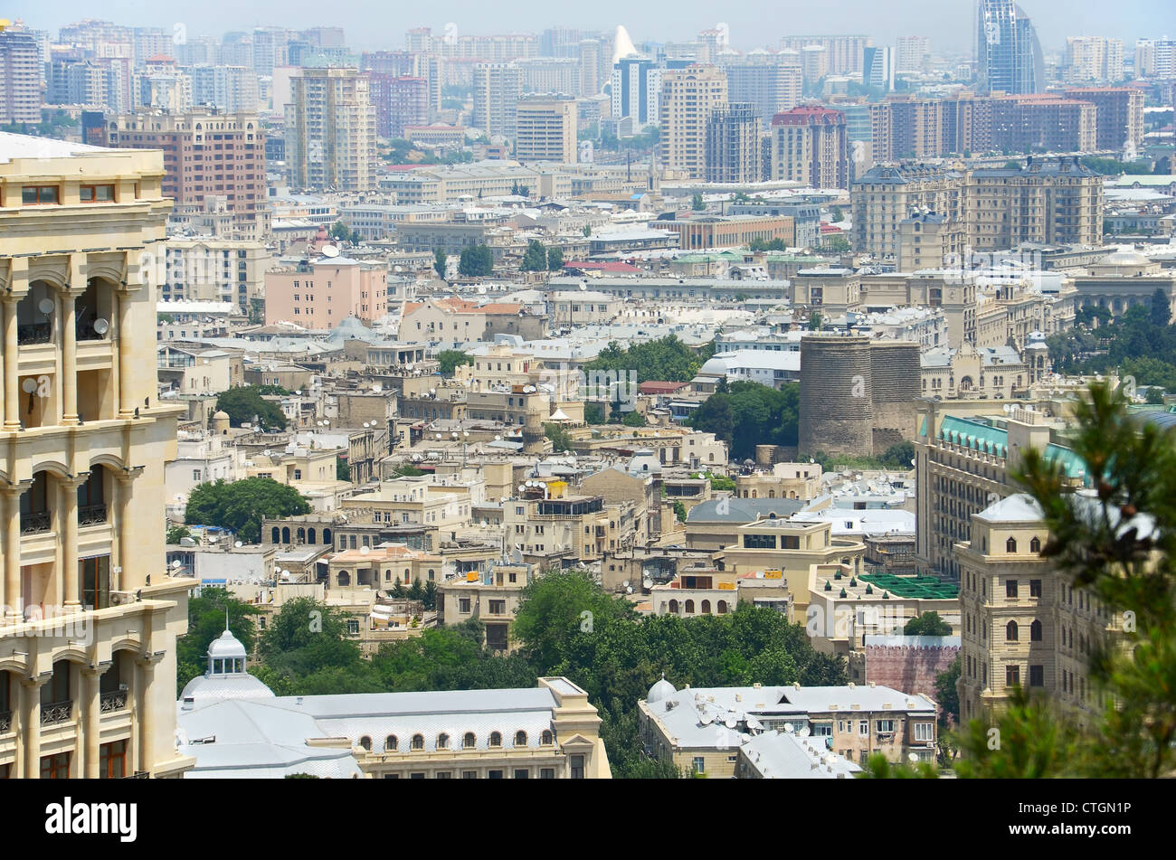 Vue de la ville de Bakou, capitale de l'Azerbaïdjan Banque D'Images