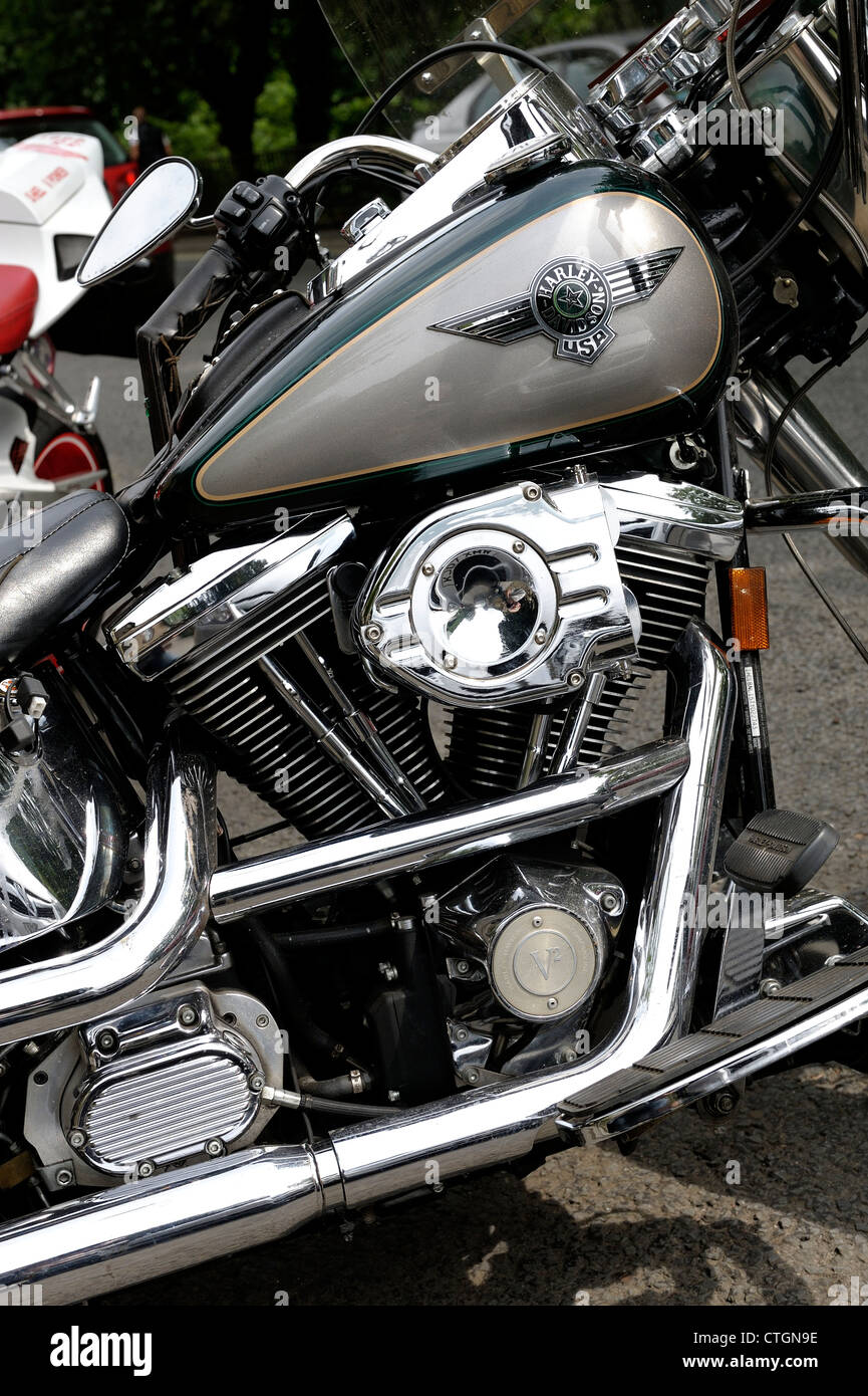 Harley Davidson v2 moto moteur england uk Photo Stock - Alamy