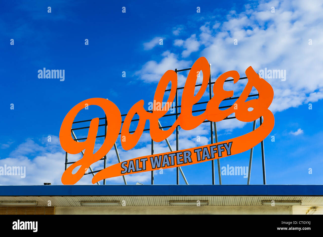 L'eau salée Dolles taffy sign, Bethany Beach, Delaware, Etats-Unis Banque D'Images