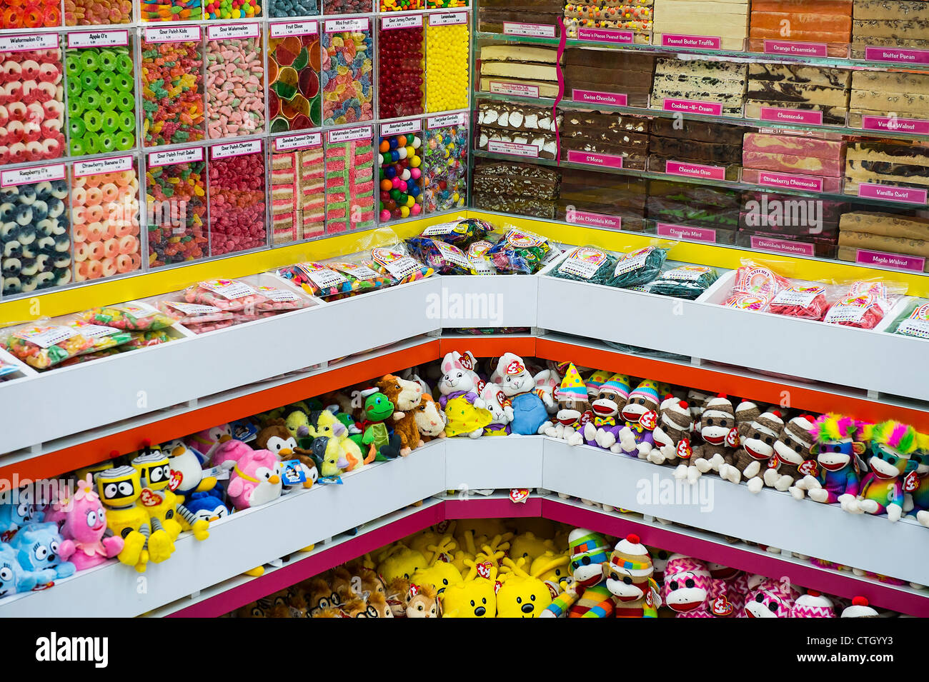 Magasin de bonbons colorés sélection. Banque D'Images